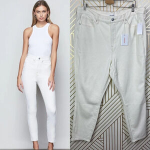 Good American Good Curve Skinny Crop Jeans Ecru‎